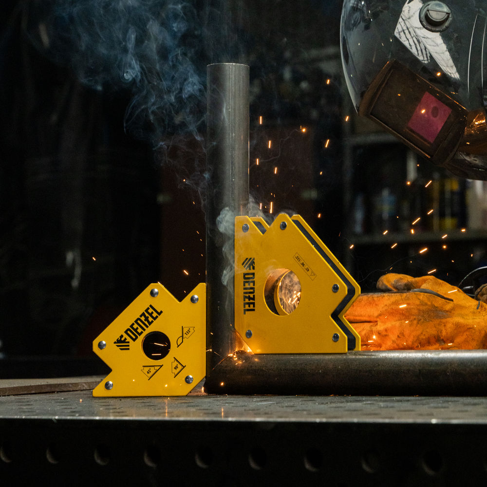 Фиксатор магнитный для сварочных работ усилие 75 LB Denzel (97560)