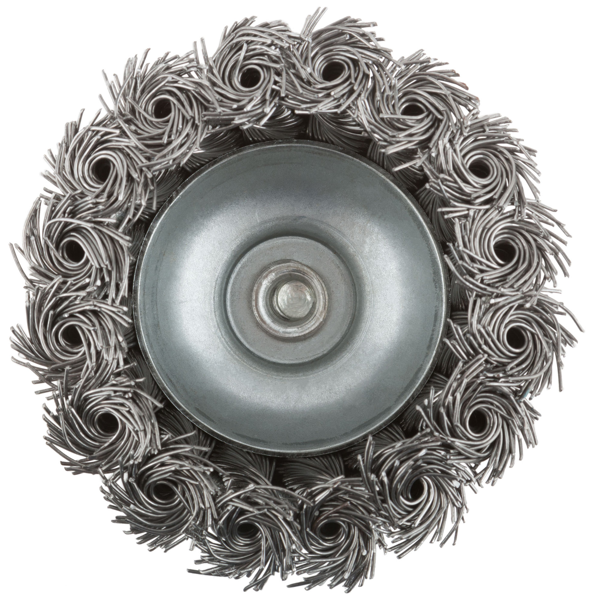 Корщетка, тип чашка, со штифтом, стальная витая проволока 75 мм (38498М)