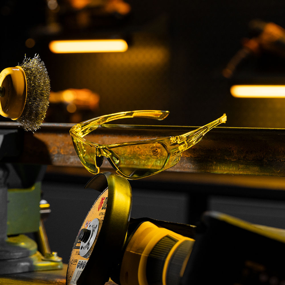 Очки защитные открытые, поликарбонатные, желтая линза Denzel (89199)