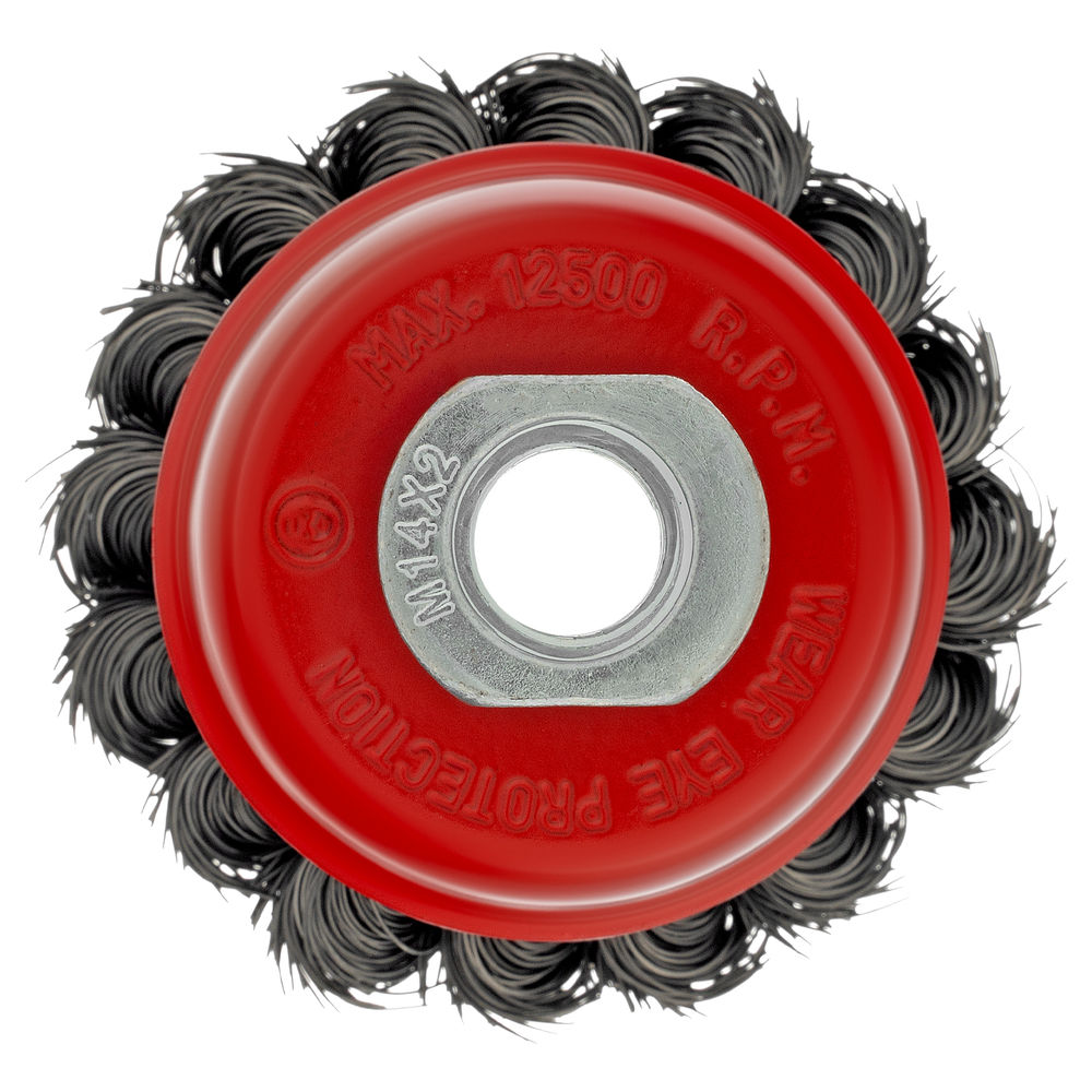 Щетка для УШМ, 65 мм, М14, чашка, крученая проволока 0.35 мм Matrix (74613)