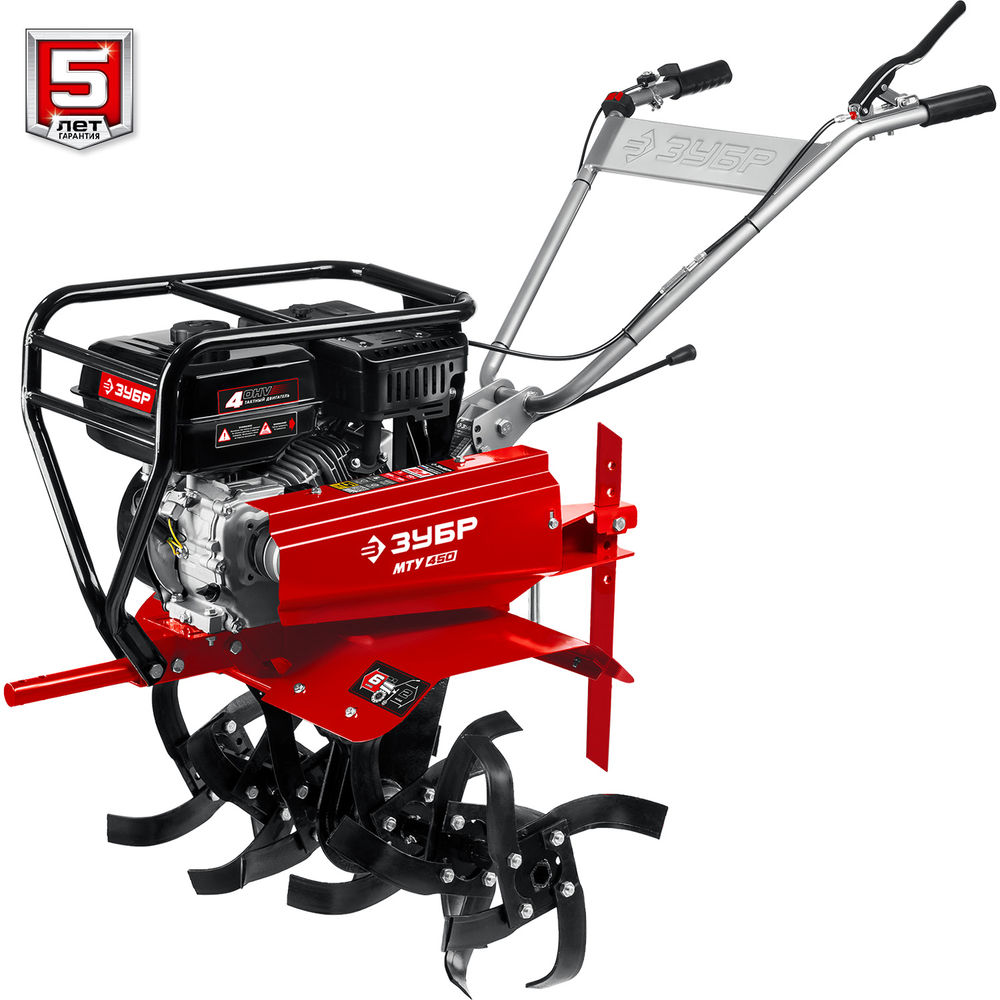 Мотоблок усиленный 7 л.с. с понижающей передачей ЗУБР МТУ-450