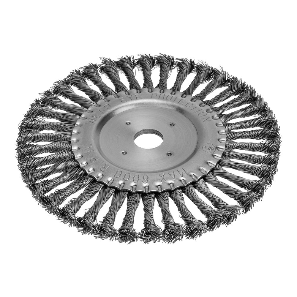 Щетка для УШМ 200 мм, посадка 22.2 мм, плоская, крученая проволока 0.5 мм Matrix (74638)