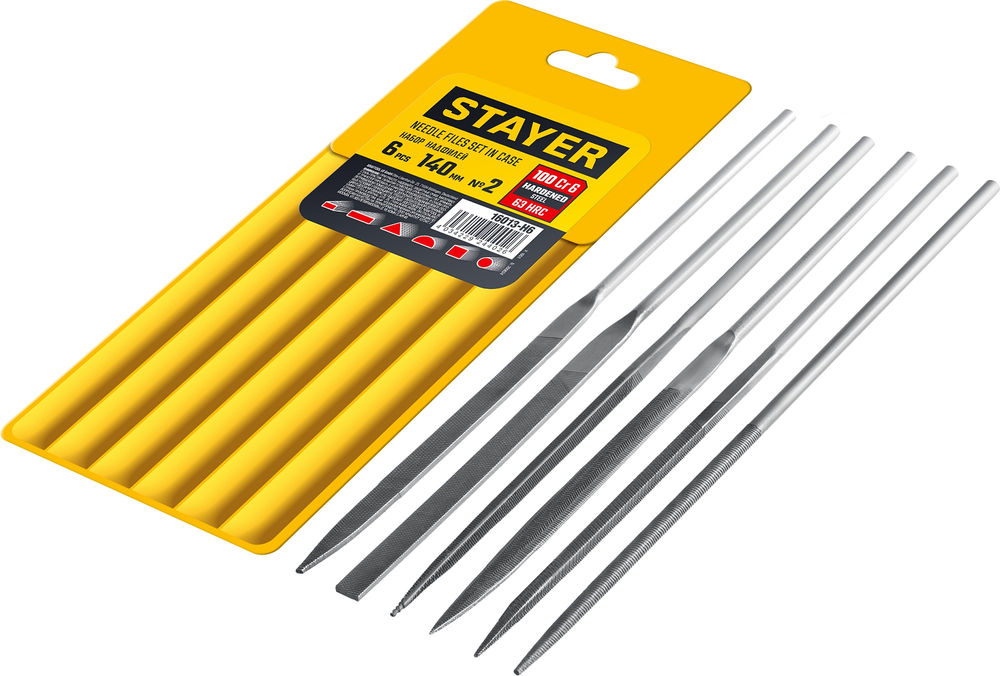 Набор надфилей 6 шт, 140 мм, в чехле STAYER 16013-H6