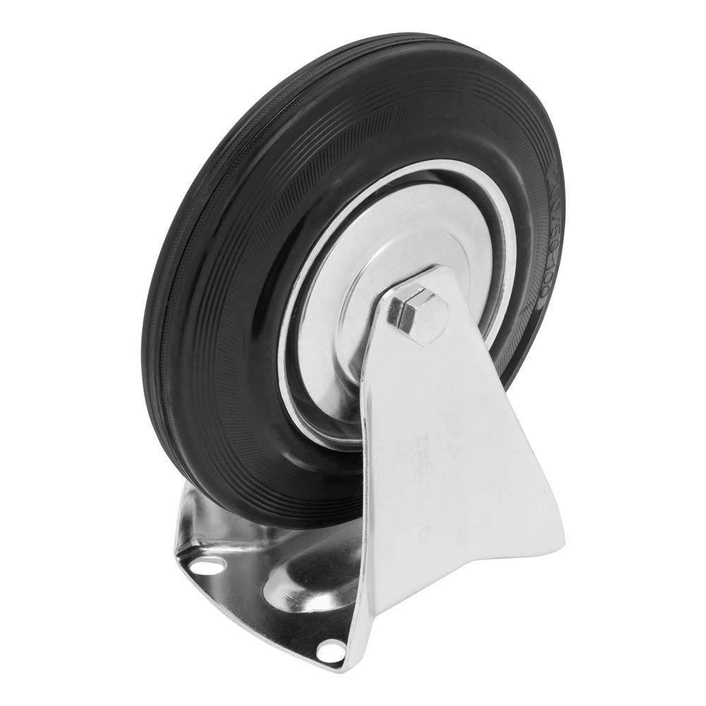 Колесо неповоротное D 200 мм, крепление платформенное Сибртех (68712)