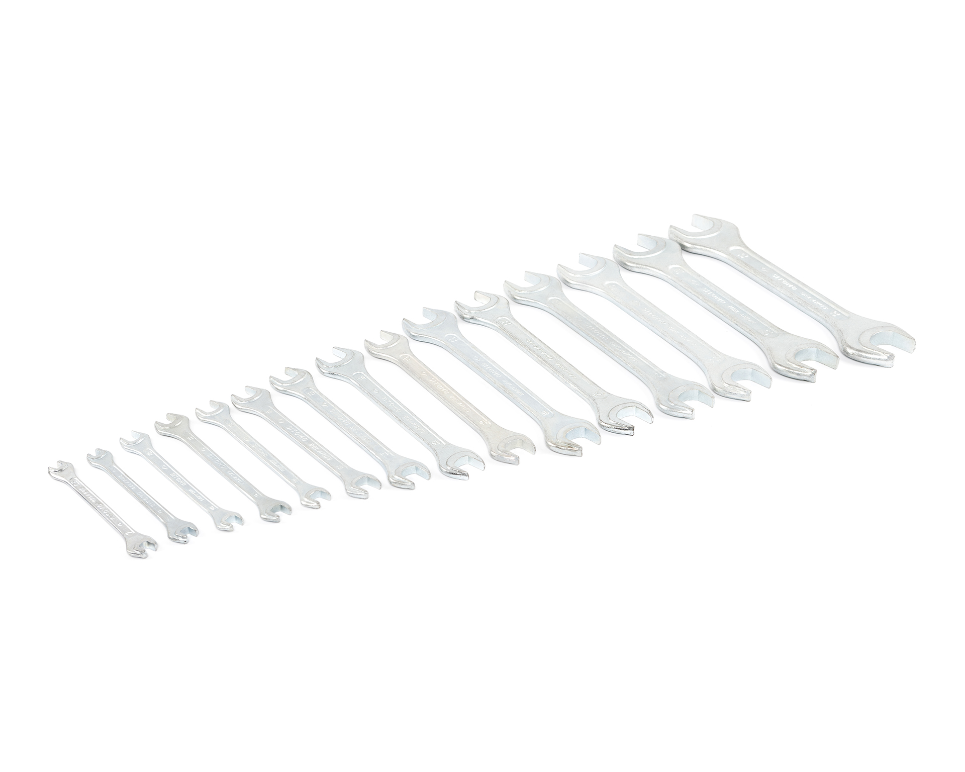 Набор ключей гаечных рожковых двусторонних 15 шт. (5,5-32) ПВХ сум. SITOMO BELARUS