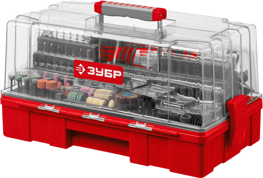 Набор мини-насадок с гравером 242 предмета, 130 Вт ЗУБР ЗГ-130ЭК H242