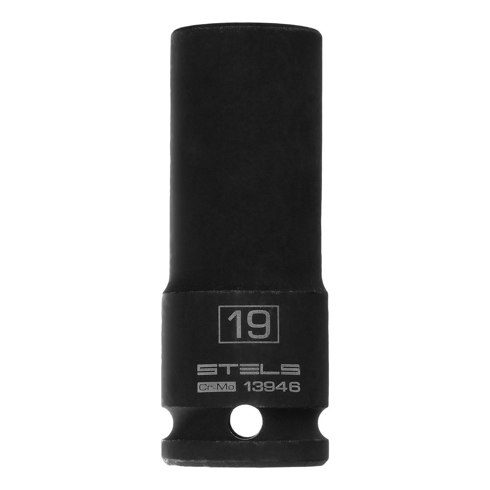 Головка ударная удлиненная шестигранная, 19 мм, 1/2, CrMo Stels