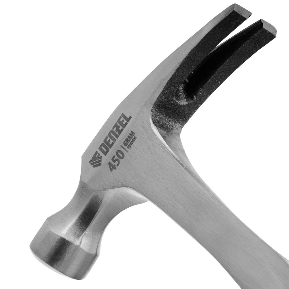 Молоток-гвоздодер 450 г, цельнометаллический, двухкомпонентная рукоятка Denzel (10423)