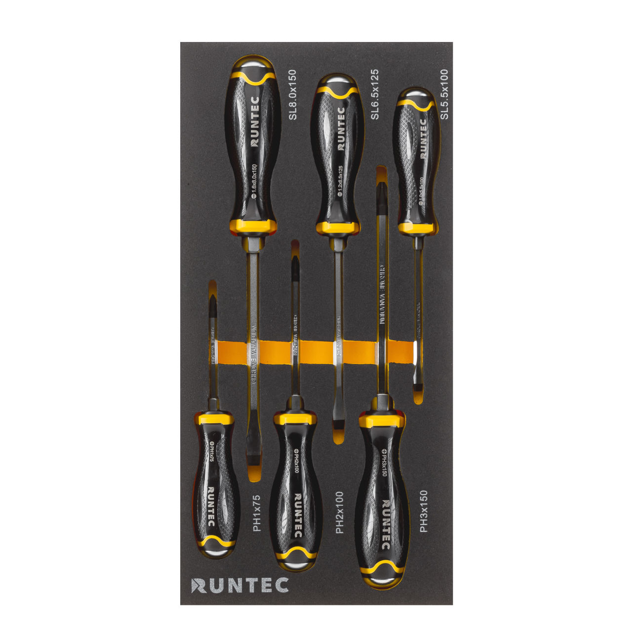RUNTEC RT-HT313STD-7G Тележка инструментальная 7 полочная Standart серая с комплектом инструмента, 313 предметов (RT-HT313STD-7G)