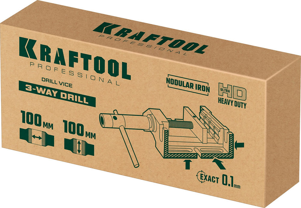 Тиски сверлильные станочные трехсторонние 100 мм KRAFTOOL 32716-100
