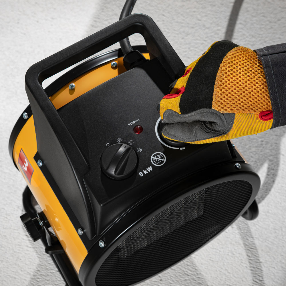 Тепловая пушка, керамический нагреватель (тепловентилятор) DHC 5-400, 230 В, 0.04/3/5 кВт Denzel (96428)