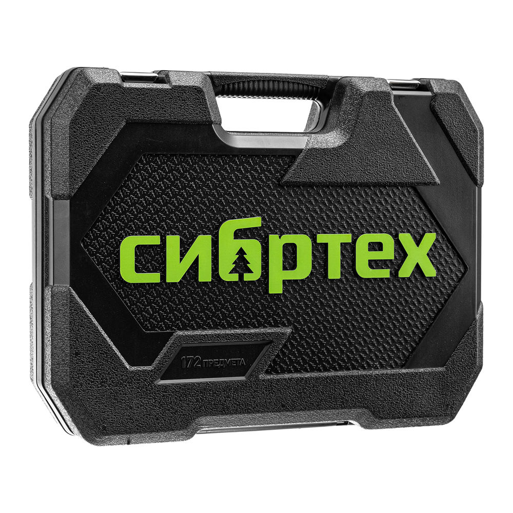 Набор инструментов, 1/2, 3/8, 1/4, пластиковый кейс 172 предм. Сибртех