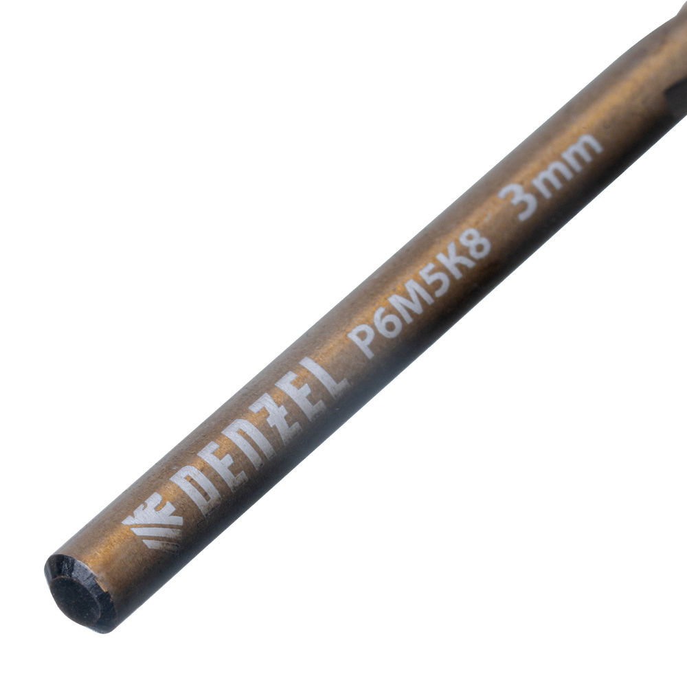 Набор сверл по металлу, 1-10 мм, Р6М5К8-TiN, Golden Tip, 19 шт Denzel (723008)