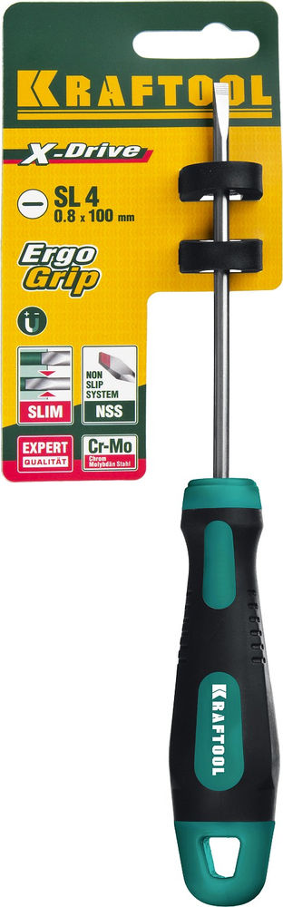 Отвертка SL4 х 100 Х-Drive KRAFTOOL 250071-4.0-090