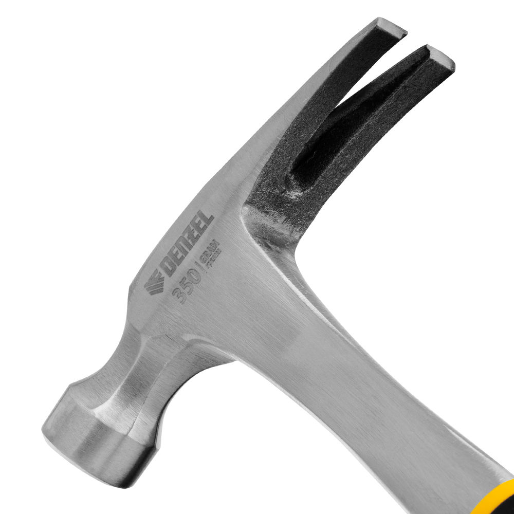 Молоток-гвоздодер 350 г, цельнометаллический, двухкомпонентная рукоятка Denzel (10422)
