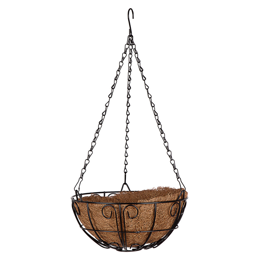 Подвесное кашпо с декором, 25 см, с кокосовой корзиной Palisad (69005)