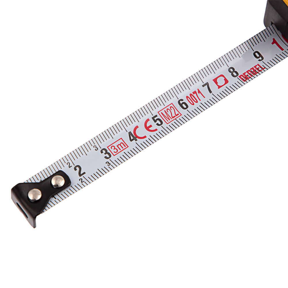 Рулетка 3м х 13мм, двухкомп. корпус, кнопка-пауза Denzel