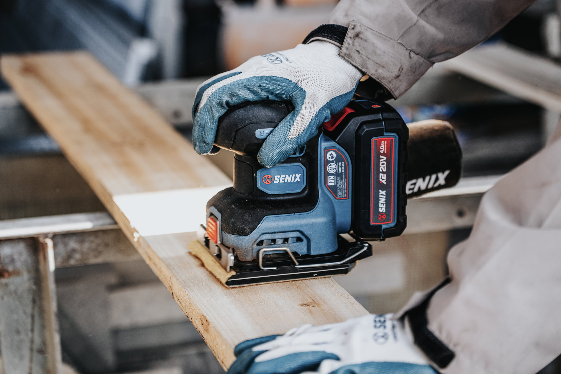 Шлифмашина вибрационная аккумуляторная, бесщ.дв., 125 мм, с 1 АКБ, 1 ЗУ X2 20В