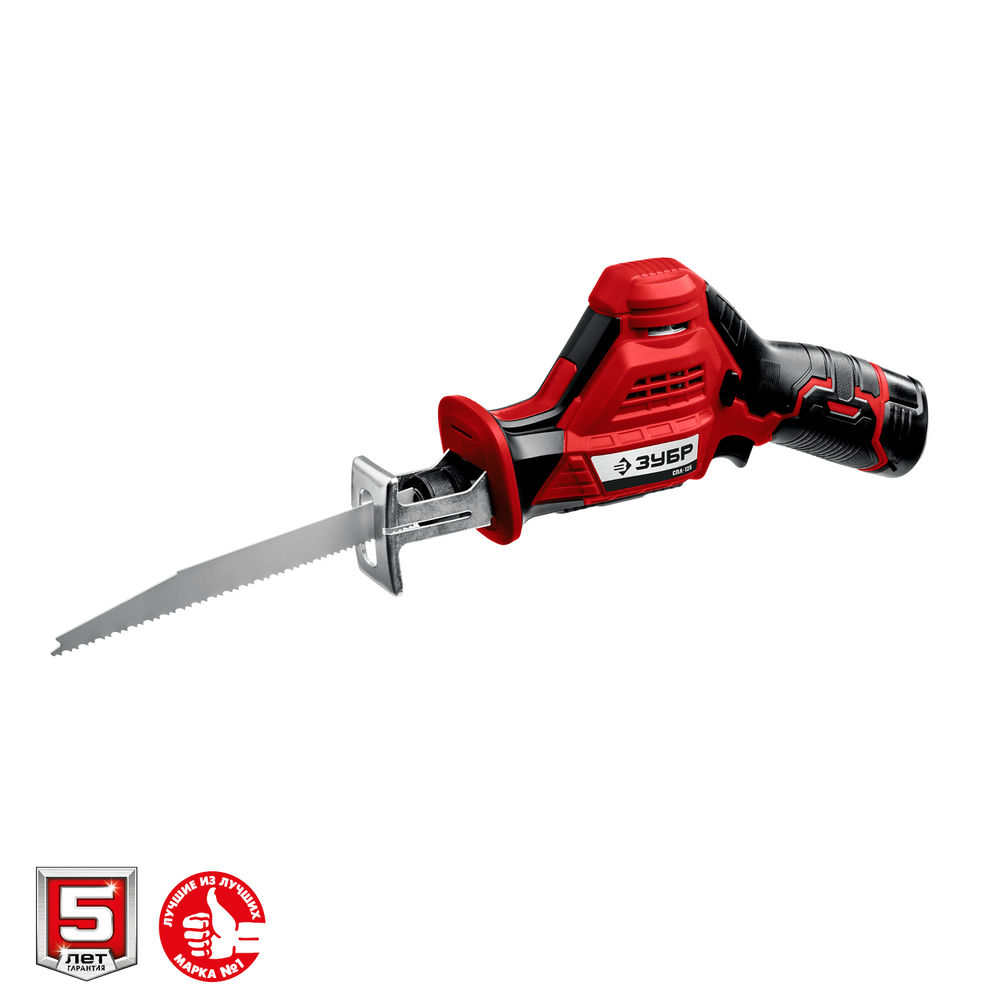 Сабельная пила 12 В 80 мм 2 АКБ 2 А·ч ЗУБР С1-12 СПЛ-125-22