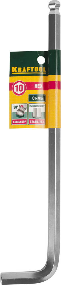 Ключ имбусовый длинный 10 мм Hex KRAFTOOL 27437-10