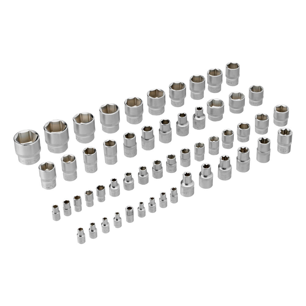 Набор инструментов, 1/2, 1/4, 3/8, CrV, S2, пластиковый кейс, 144 предмета Denzel