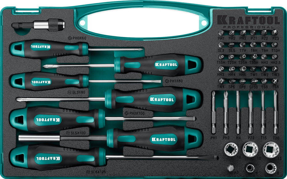 Набор отверток и насадок X-Drive 50, 50 предм. KRAFTOOL 25815
