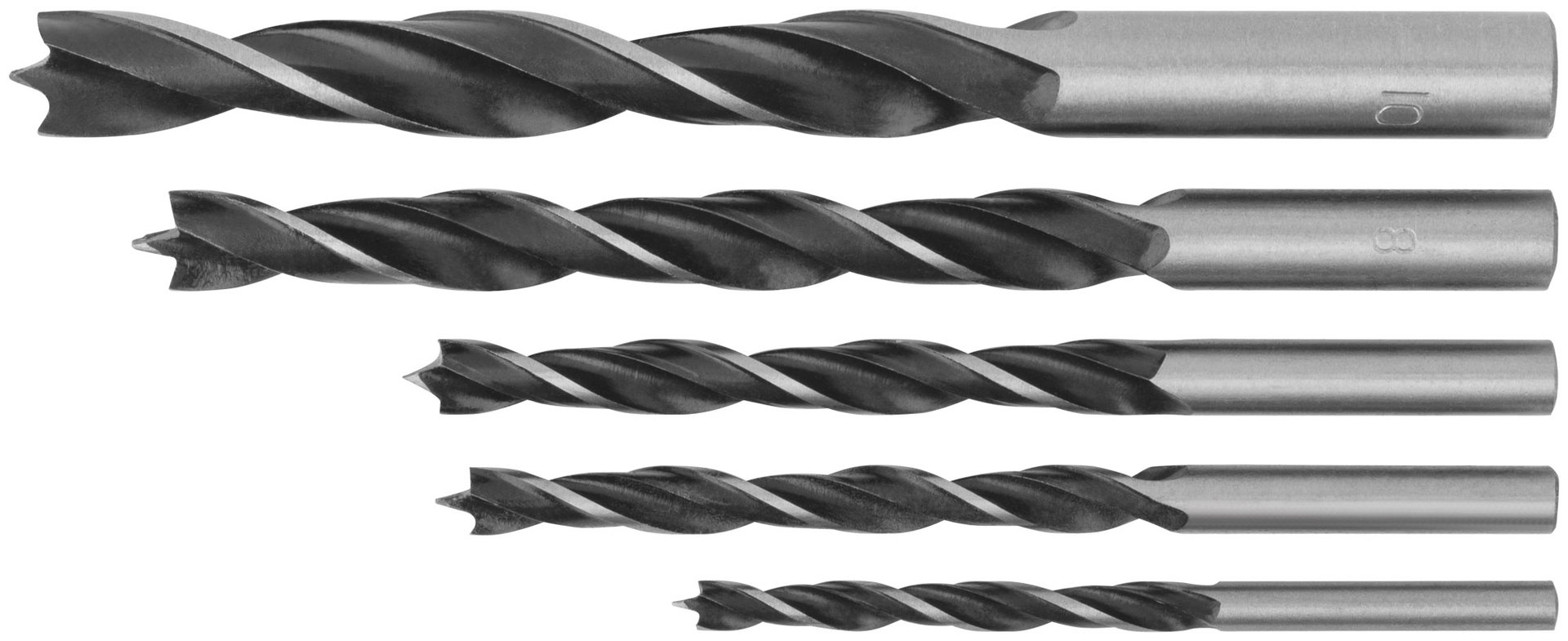 Набор сверл по дереву, ПВХ конверт, 5 шт.(4-5-6-8-10 мм) (36105)