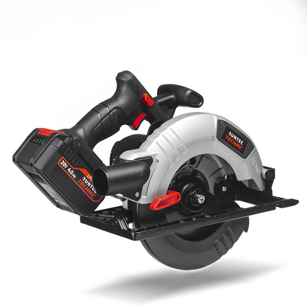 Пила циркулярная аккумуляторная TECHNIC 190*30 мм, 20В, 2*4Ач, 1000Вт RUNTEC RT-CS1000T