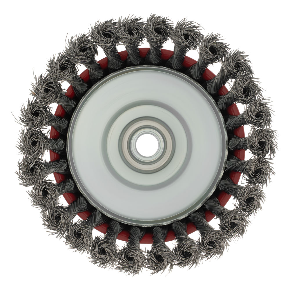 Щетка для УШМ, 125 мм, М14, чашка, крученая проволока 0.35 мм Matrix (74617)