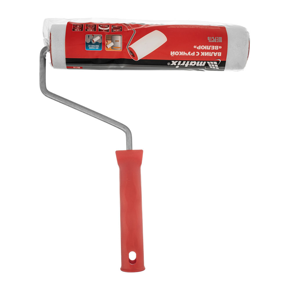 Валик Велюр, 250 мм, ворс 4 мм, D 48 мм, D ручки 8 мм, шерсть Matrix (80779)