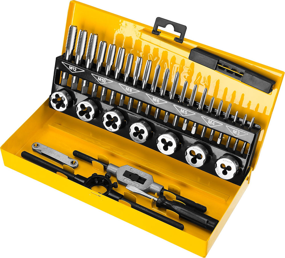 Набор комплектных метчиков и плашек 32 предмета легированная сталь MaXCut STAYER 28014-H32