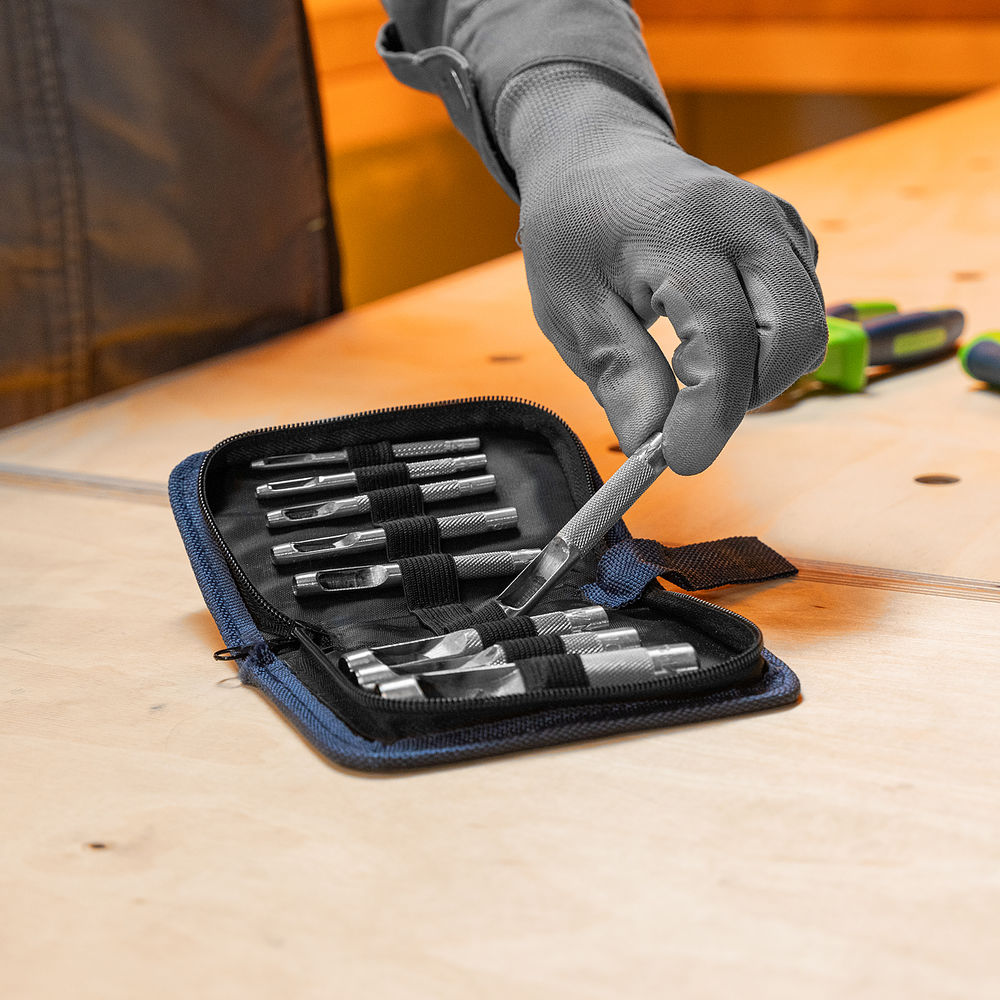 Набор пробойников для кожи 2 3 4 5 6 8 9 10 13 мм, 9 шт, чехол Сибртех (18309)