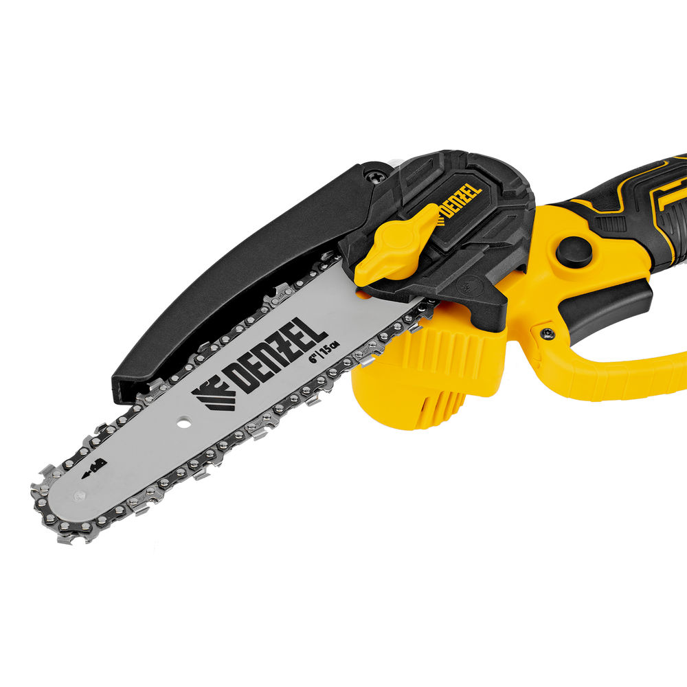 Цепная мини-пила аккумуляторная бесщет., CCS-150, шина 150 мм, Li-Ion, 20 В Denzel (58650)