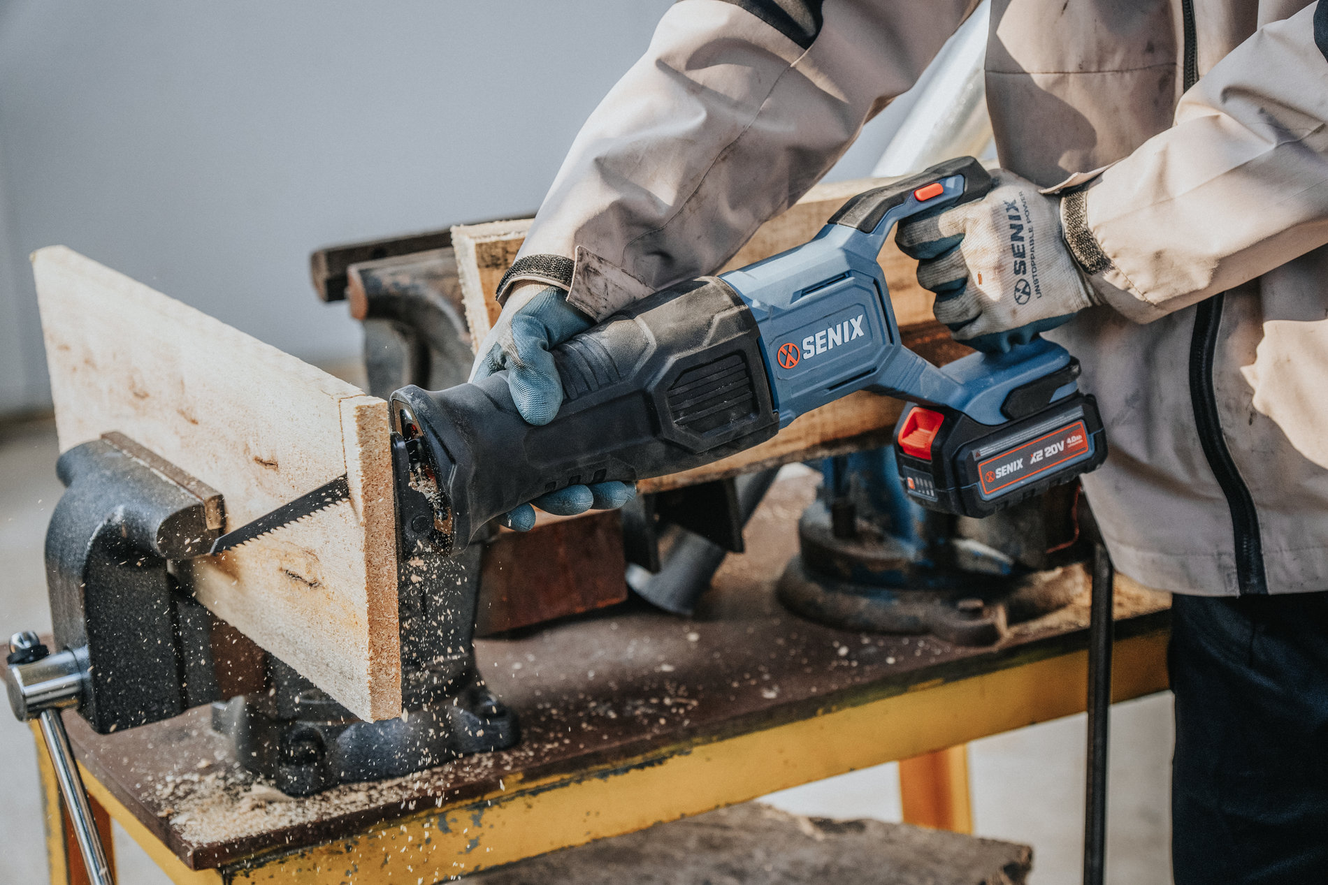 Сабельная пила, бесщ.мотор, с 1 АКБ, 1 ЗУ X2 20В