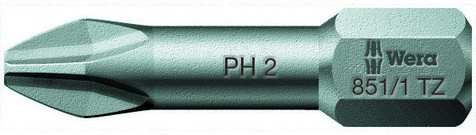 Бита торсионная PH 1 x 25 мм 1/4 C6.3 серия 851/1 TZ PH Wera WE-056505