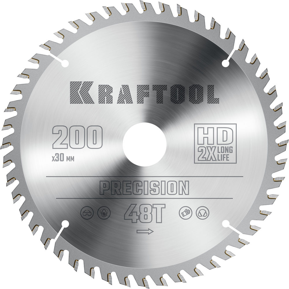 Пильный диск по дереву Precision, 200 х 30 мм, 48Т KRAFTOOL 36952-200-30
