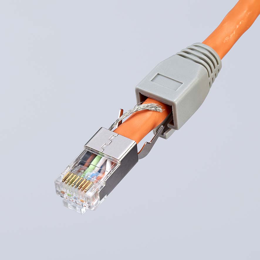 Пресс-клещи для штекеров RJ 45 3-в-1, кол-во гнёзд: 1, 8-пин 8P8C, резка и зачистка кабеля, 190 мм (KN-975113)