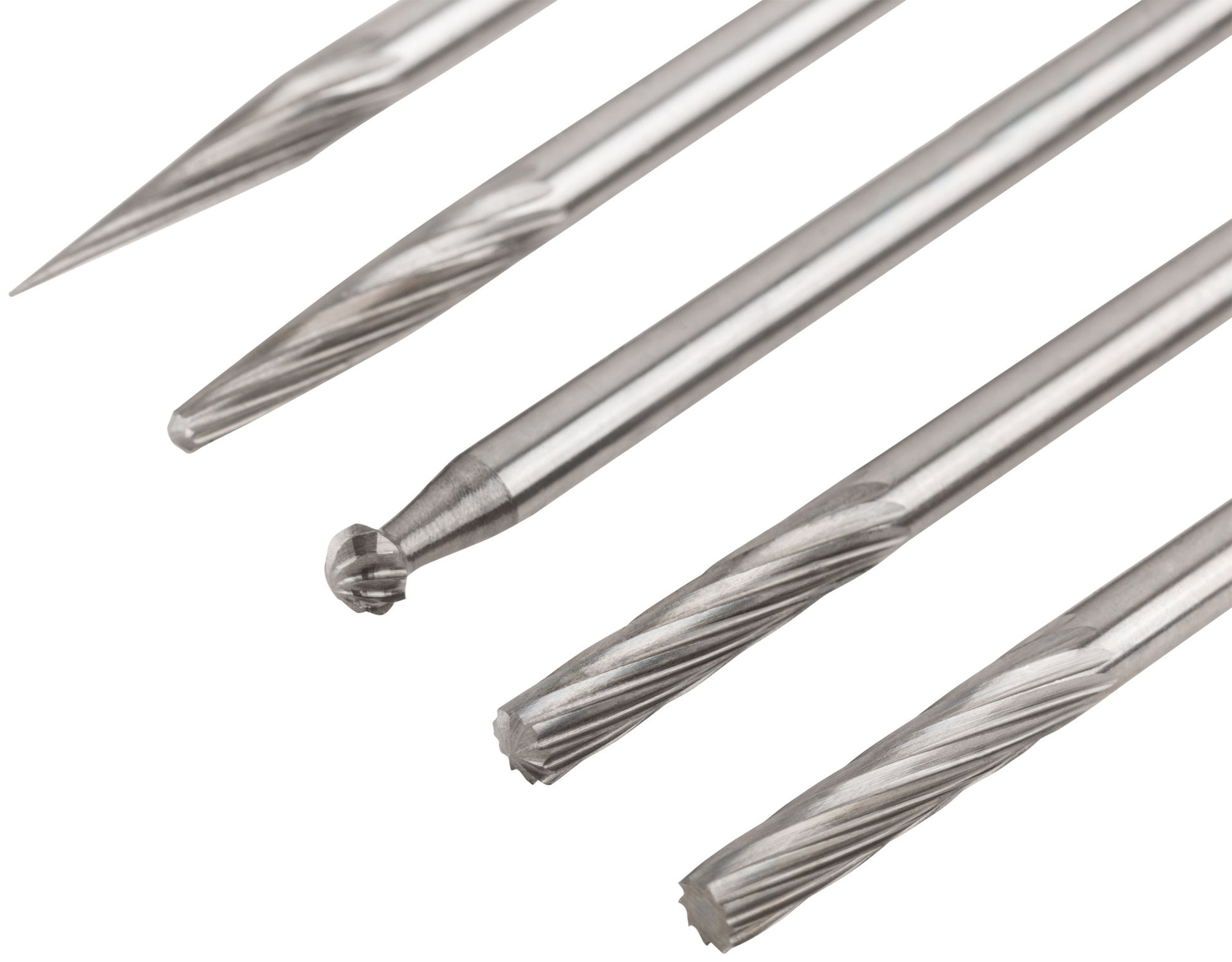 Шарошки карбидные Профи, штифт 3 мм (мини), набор 5 шт. (36601)