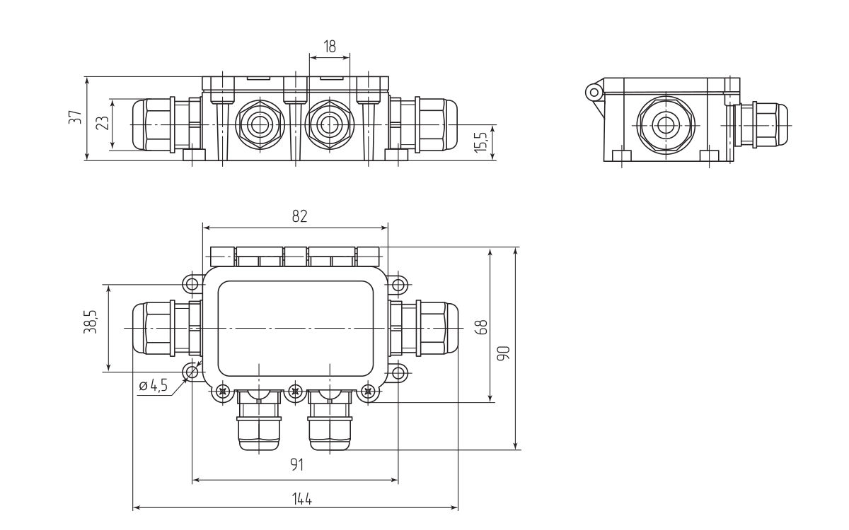 Коробка распределительная герметичная MG Box M-4 IP68 (Fortisflex) (101763)