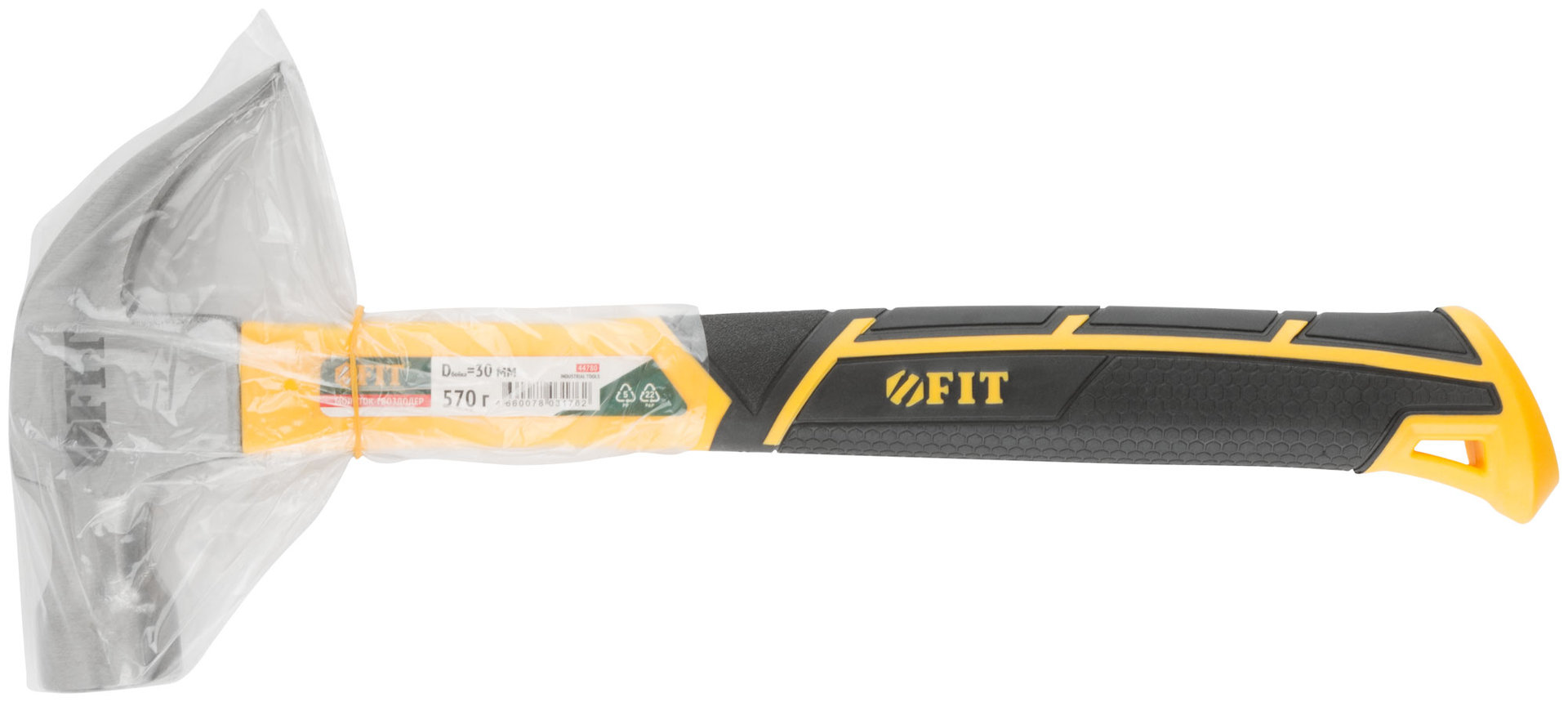 Молоток-гвоздодер, фиберглассовая усиленная ручка, Профи 30 мм, 570 гр. (44780)