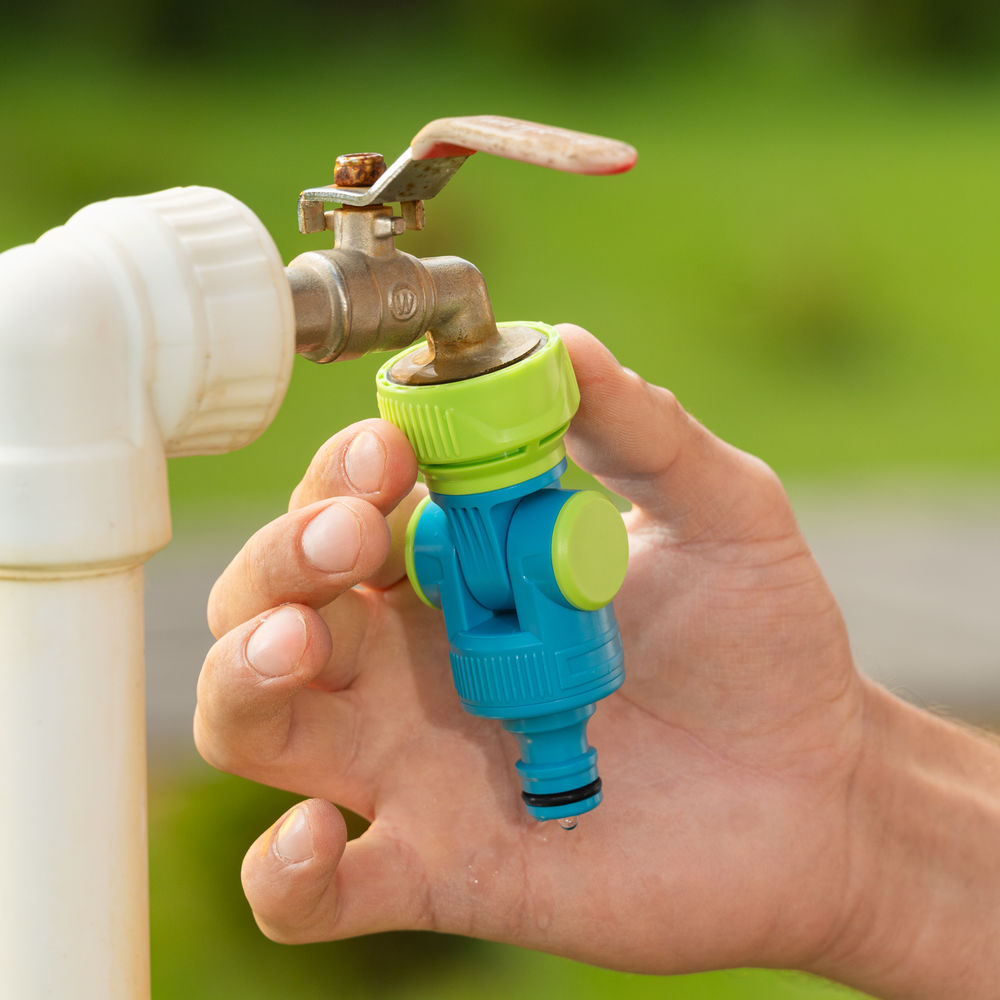 Адаптер штуцерный, шарнирный, с переключателем, 1/2-1, Palisad Luxe (65781)