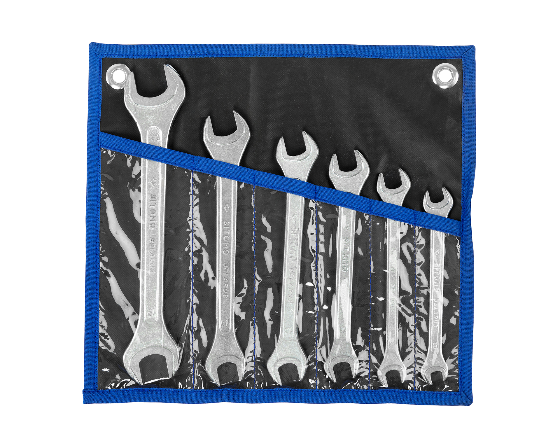 Набор ключей гаечных рожковых двусторонних 6 шт. (8-22) ПВХ сум. SITOMO BELARUS