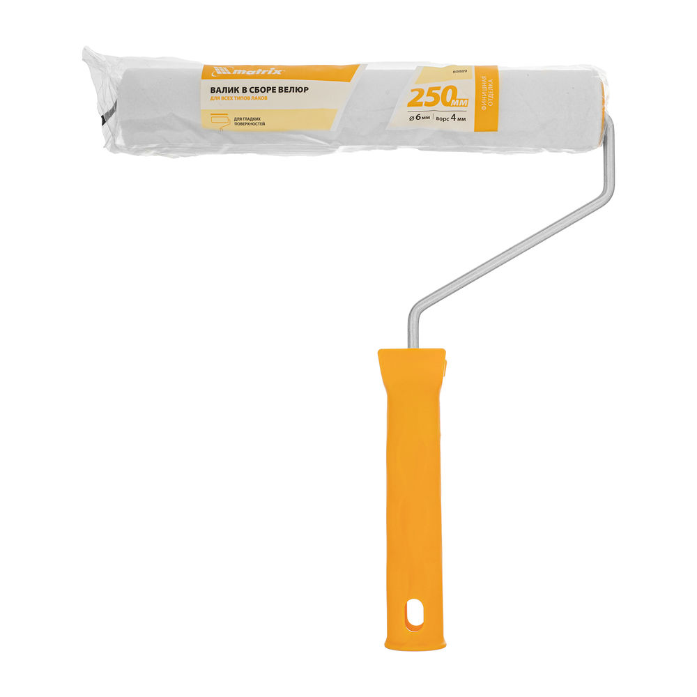 Валик Велюр, 250 мм, ворс 4 мм, D 36 мм, D ручки 6 мм, шерсть Matrix (80889)