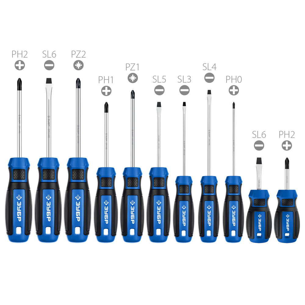 Набор отверток 11 предм. ЗУБР Профессионал 25241