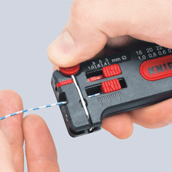 Мини-стриппер для тонких медных кабелей, O 0.3-1.0 мм AWG 28-18, SB (KN-1280100SB)