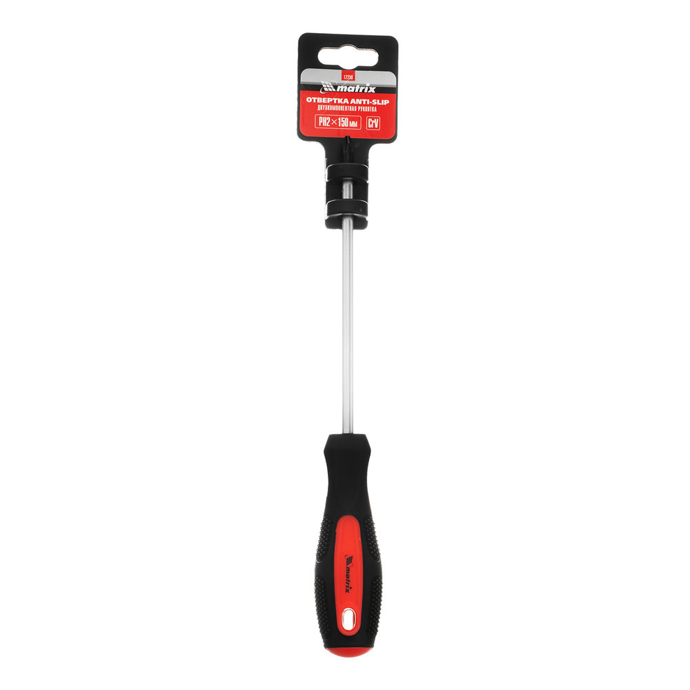 Отвертка Anti-Slip, PH2 х 150 мм, CrV, двухкомпонентная рукоятка Matrix