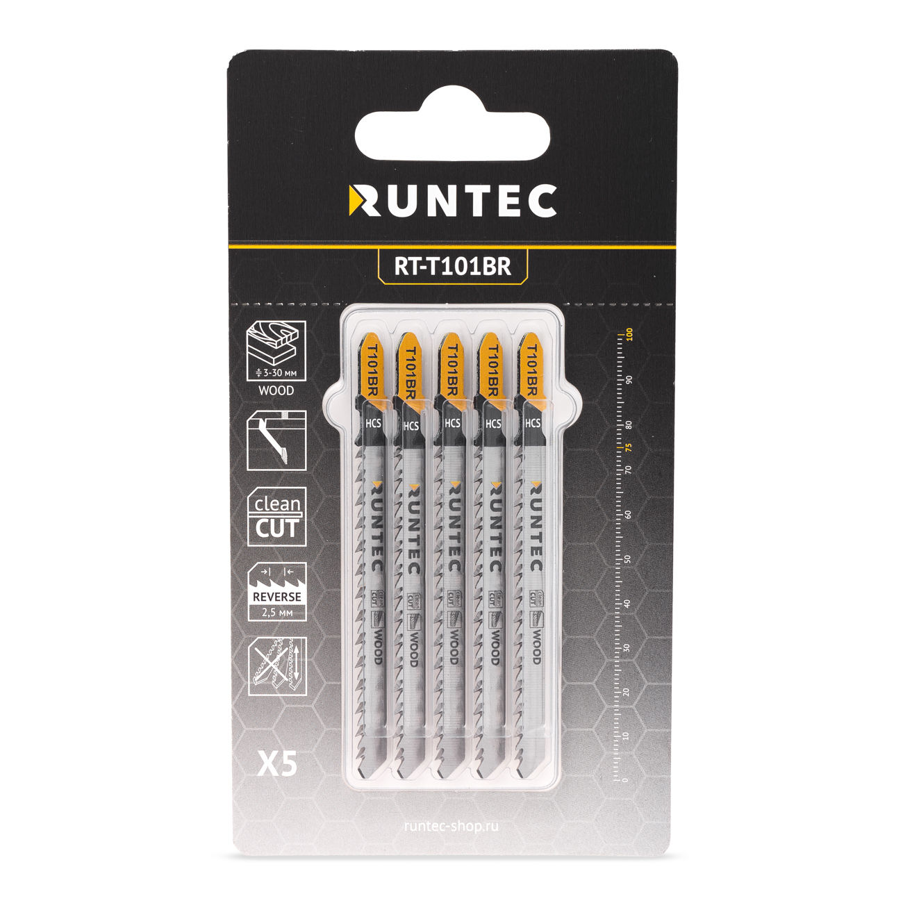 Пилки для лобзика по дереву T 101 BR, HCS, 5 шт RUNTEC RT-T101BR