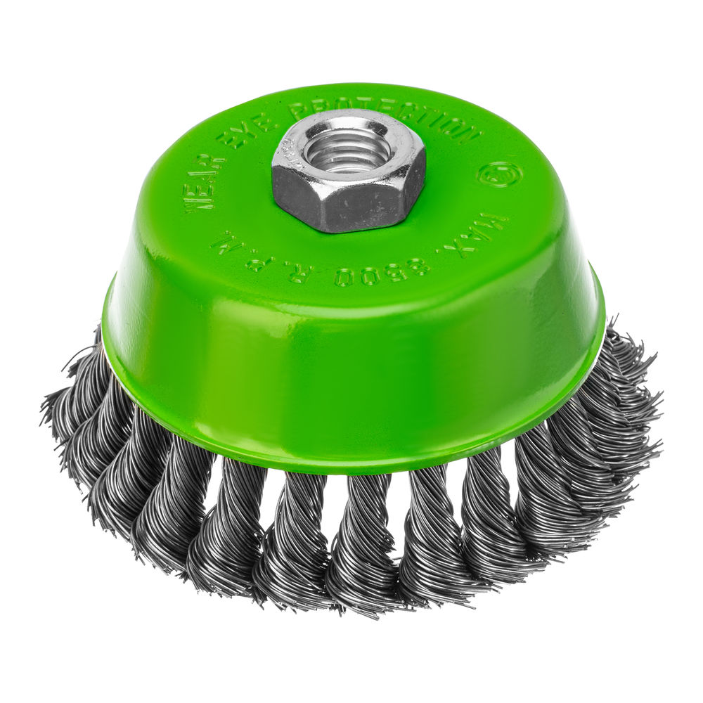 Щетка для УШМ, 100 мм, М14, чашка, крученая металлическая проволока Сибртех (746287)
