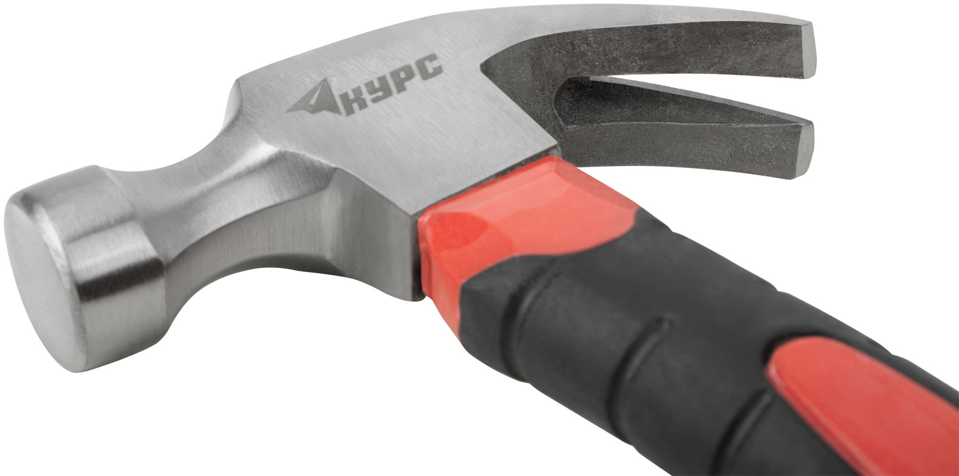 Молоток-гвоздодер укороченный, фиберглассовая обрезиненная ручка, 25 мм, 225 гр. (44765)