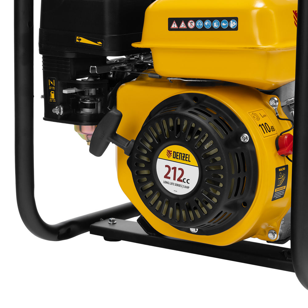 Мотопомпа бензиновая для грязной воды PX-80D7, 7 л.с., 3, 1300 л/мин, глуб 8 м,напор 30 м Denzel (99206)